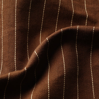 PINSTRIPED CHORE JACKET / BROWN