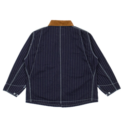 PINSTRIPED CHORE JACKET / DARK NAVY