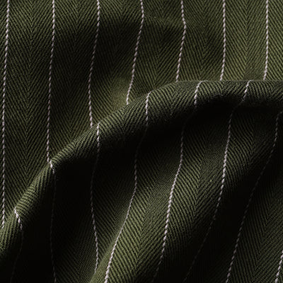 PINSTRIPED CHORE JACKET / DARK GREEN