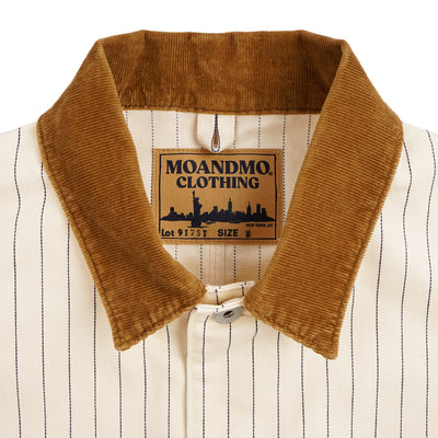PINSTRIPED CHORE JACKET / IVORY
