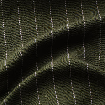 PINSTRIPED DOUBLE KNEE PANTS / DARK GREEN