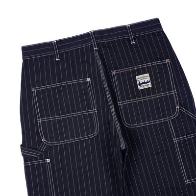 PINSTRIPED DOUBLE KNEE PANTS / DARK NAVY