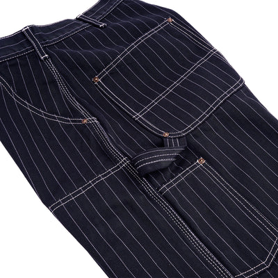 PINSTRIPED DOUBLE KNEE PANTS / DARK NAVY