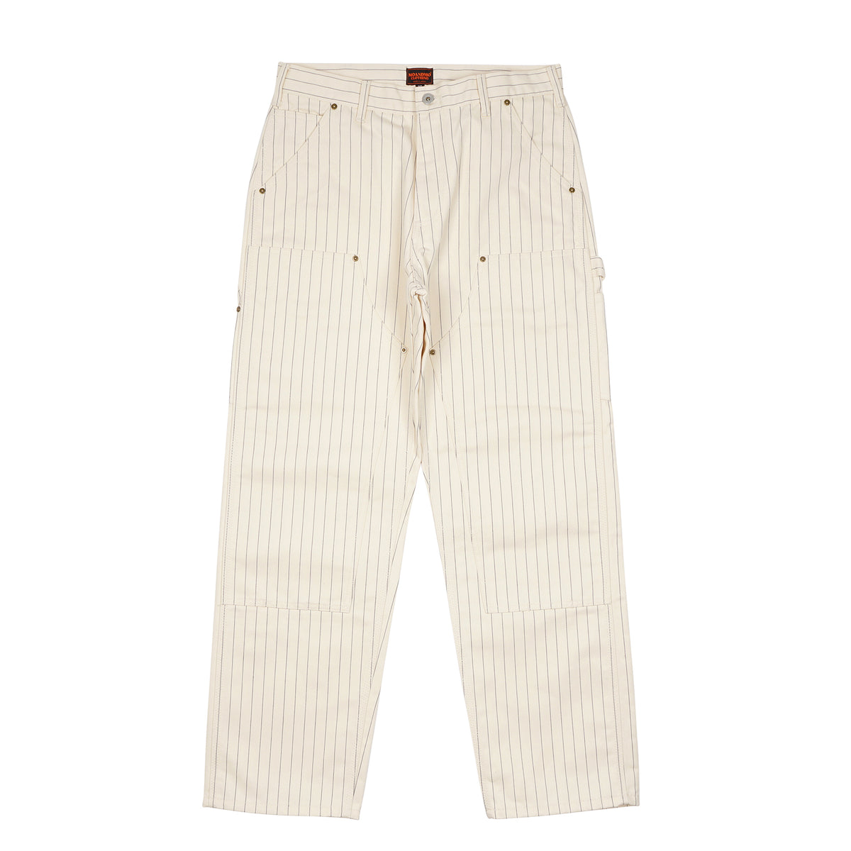 PINSTRIPED DOUBLE KNEE PANTS / IVORY