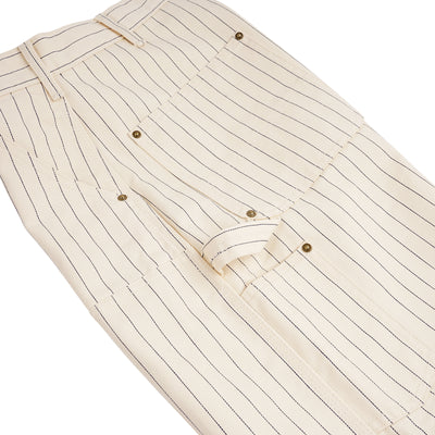 PINSTRIPED DOUBLE KNEE PANTS / IVORY
