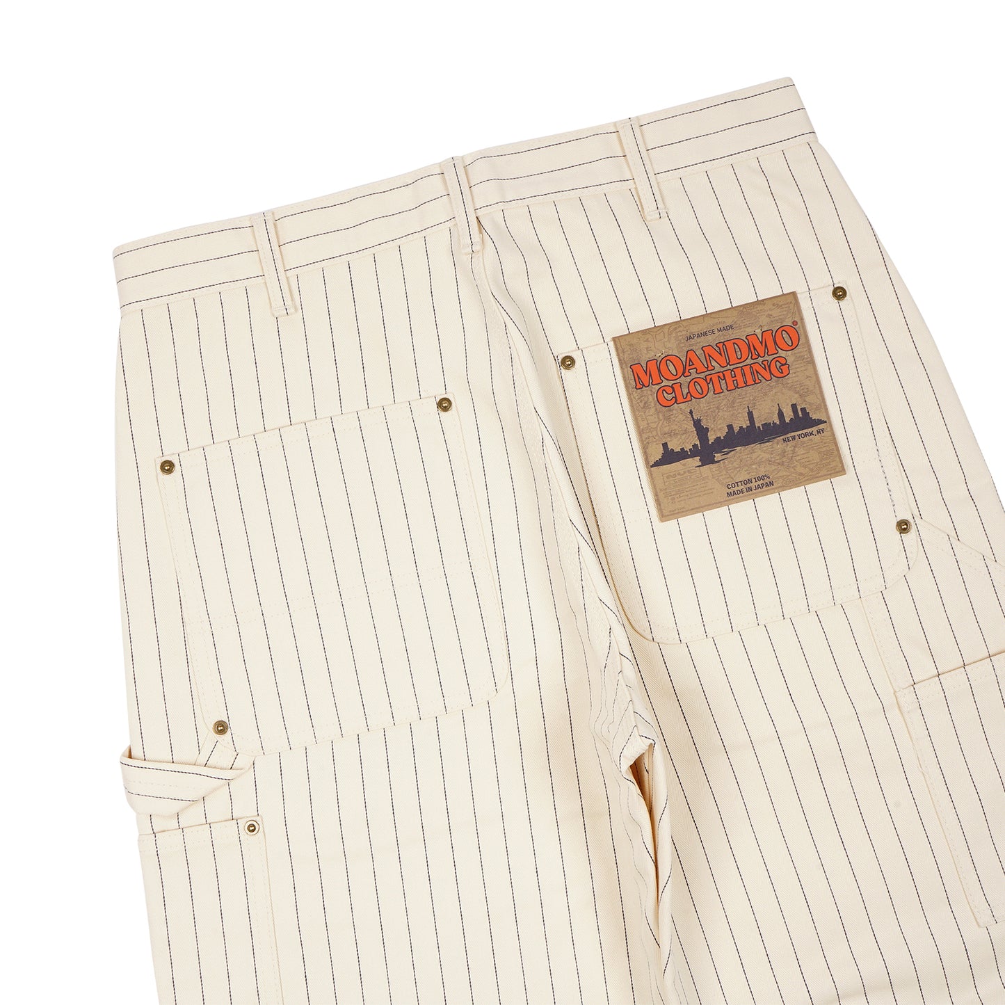 PINSTRIPE DOUBLE KNEE PANTS / IVORY
